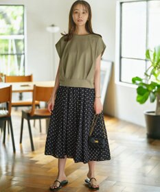 組曲 L 【WEB限定】ドットプリントデシン フリルパンツ