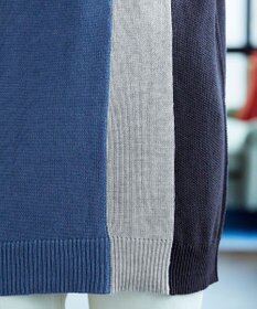 Tiaclasse 【洗える】配色ニットチュニック