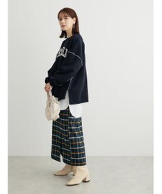 Green Parks ベルトデザインチェックＩラインスカート