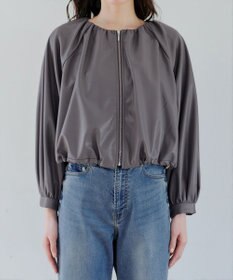 Tiaclasse 【洗える】ソフトフェイクレザージップブルゾン