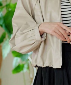 Tiaclasse 【洗える】ソフトフェイクレザージップブルゾン