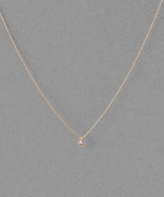 Phoebe 【金属アレルギー対応】プチベゼルストーンネックレス　シャンパンゴールド