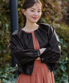 Tiaclasse 【洗える】ソフトフェイクレザージップブルゾン