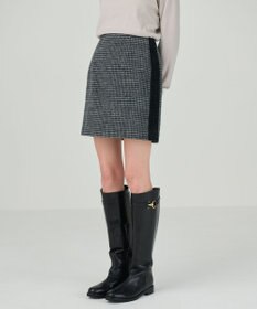 GRACE CONTINENTAL シャギーチェックミニスカート