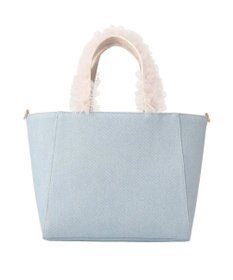Maison de FLEUR チュールハンドルラインストーンデニムトート