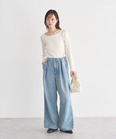 earth music&ecology 【予約】レーストリムリブニットプルオーバー