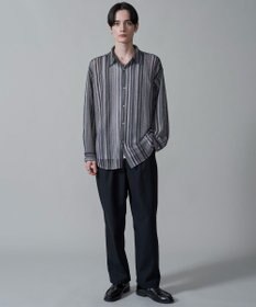 WEGO ストライプメッシュBIGシャツ（LS）