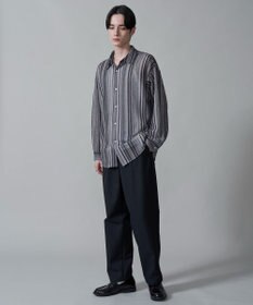 WEGO ストライプメッシュBIGシャツ（LS）