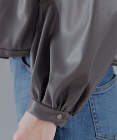 Tiaclasse 【洗える】ソフトフェイクレザージップブルゾン