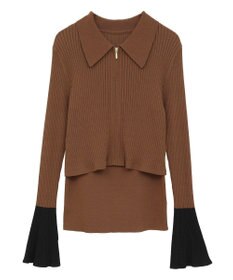 YECCA VECCA 【2点SET】キャミセット襟付きZIPカーディガン