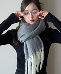 WEGO 【マフラー/ユニセックス着用】ワイドフリンジストール