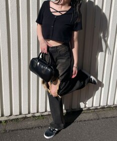 WEGO フロントクロスショートリブT