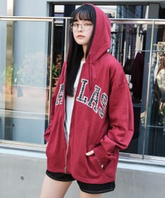 WEGO 【ユニセックス着用ITEM/MLサイズ展開】スラブチェックロゴジップパーカー