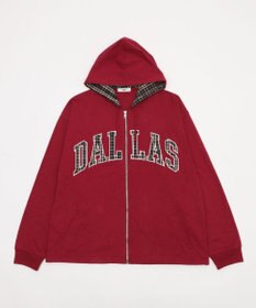 WEGO 【ユニセックス着用ITEM/MLサイズ展開】スラブチェックロゴジップパーカー