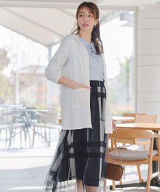 Tiaclasse L 【おのののかさん着用】「サマケア 」フード付きカットソーロングカーディガン