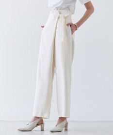 BEIGE， 【洗える】CAROLE / リネンライクラップワイドパンツ
