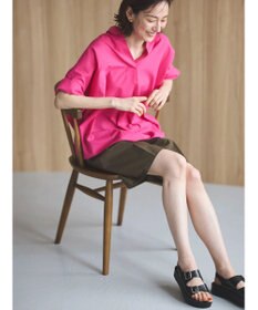 Green Parks 綿麻混スキッパーシャツ