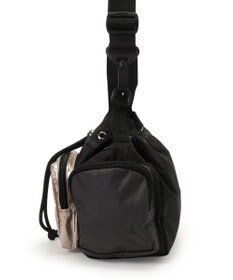 LeSportsac CONV DRAWSTRING CRSSBDY/ブラック/ローズゴールドシャイン/ピンク