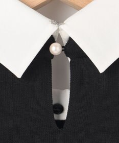 組曲 S 【組曲×setsuko sagittaire】ボンボンフラワー襟付き ニット