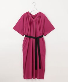 自由区 【WEB限定・洗える・XSサイズあり】ライトギャザーフレアスリーブ ワンピース