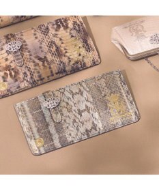 A.D.M.J. 【スワロフスキー×スネークレザー】アールデコスリムウォレット