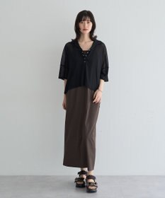 YECCA VECCA 【2点SET】シアーポロシャツ×キャミワンピース
