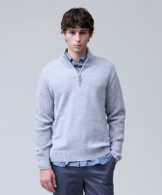 J.PRESS MEN ウール×カシミヤの上質素材【Cash Lamb's Wool】ハーフジップ ニット_25年モデル ライトグレー系