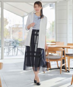 Tiaclasse L 【おのののかさん着用】「サマケア 」フード付きカットソーロングカーディガン