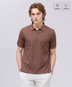 J.PRESS MEN クールビズ対応【接触冷感 / 吸水速乾】【J.PRESS PREMIUM JERSEY】スキッパー ポロシャツ ブラウン系