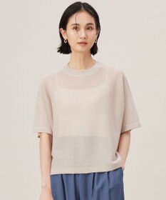 自由区 【アンサンブル対応・洗える】ドライシアーファインゲージクロップド丈 ニット