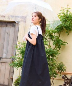 Feroux 【洗える】レイヤード風 ギャザーワンピース