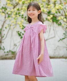 組曲 KIDS 【150-160㎝】ギンガムサッカー ワンピース