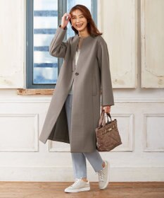 J.PRESS LADIES 【洗える】40/2NEWESTバックピーチ テーパード パンツ