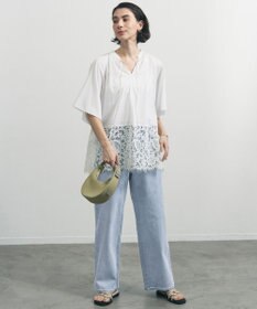 UNFILO L 【UNFILO DENIM/新色追加】撥水ストレッチ ルーズワイドデニム