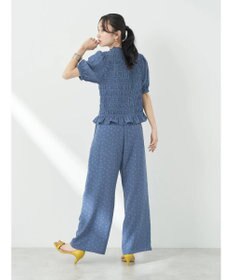 earth music&ecology 花柄パフスリシャーリングブラウス