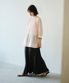 #Newans 【金子綾さんインスタライブご紹介アイテム】（前後着用可能）ピンタックシアーブラウス