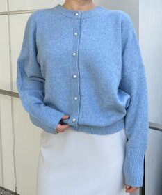 UNFILO 【新色追加/洗える】ふわふわニット パールボタンカーディガン