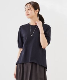 J.PRESS LADIES 【WEB限定カラーあり・抗菌消臭・吸水速乾】サッカージャージー 5分袖 ペプラム カットソー