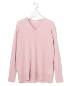 ICB L 【洗える】コンパクトファインウール Vネックニット