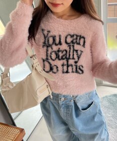 WEGO シャギーロゴコンパクトニット