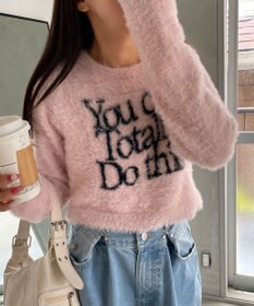 WEGO シャギーロゴコンパクトニット