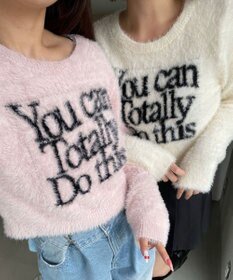 WEGO シャギーロゴコンパクトニット