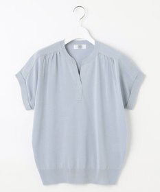 J.PRESS LADIES S 【洗える・抗菌防臭】コットンアセテート バンドカラー ニット