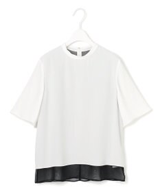 ICB 【UVケア・洗える】BackSatinAmunzen シフォンコンビブラウス