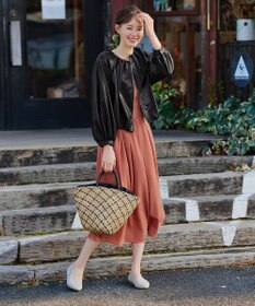 Tiaclasse 【洗える】ソフトフェイクレザージップブルゾン