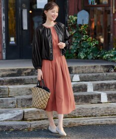 Tiaclasse 【洗える】ソフトフェイクレザージップブルゾン