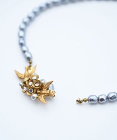 monshiro 【ガラスパール/スワロフスキー】ハナビワトトリショート ネックレス