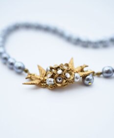 monshiro 【ガラスパール/スワロフスキー】ハナビワトトリショート ネックレス