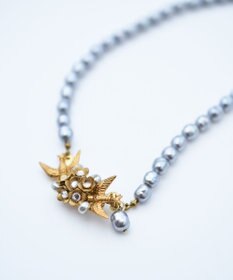 monshiro 【ガラスパール/スワロフスキー】ハナビワトトリショート ネックレス