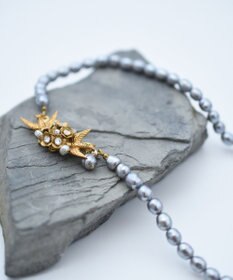 monshiro 【ガラスパール/スワロフスキー】ハナビワトトリショート ネックレス